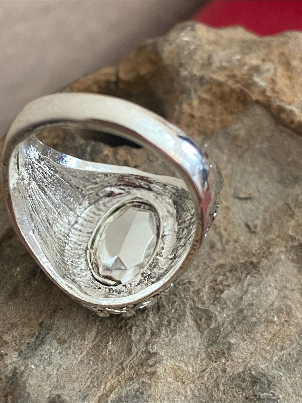 5/$10❤️❤️❤️NEW Aqua Faceted Acrylic Cabochon Ring - Picture 5 of 6